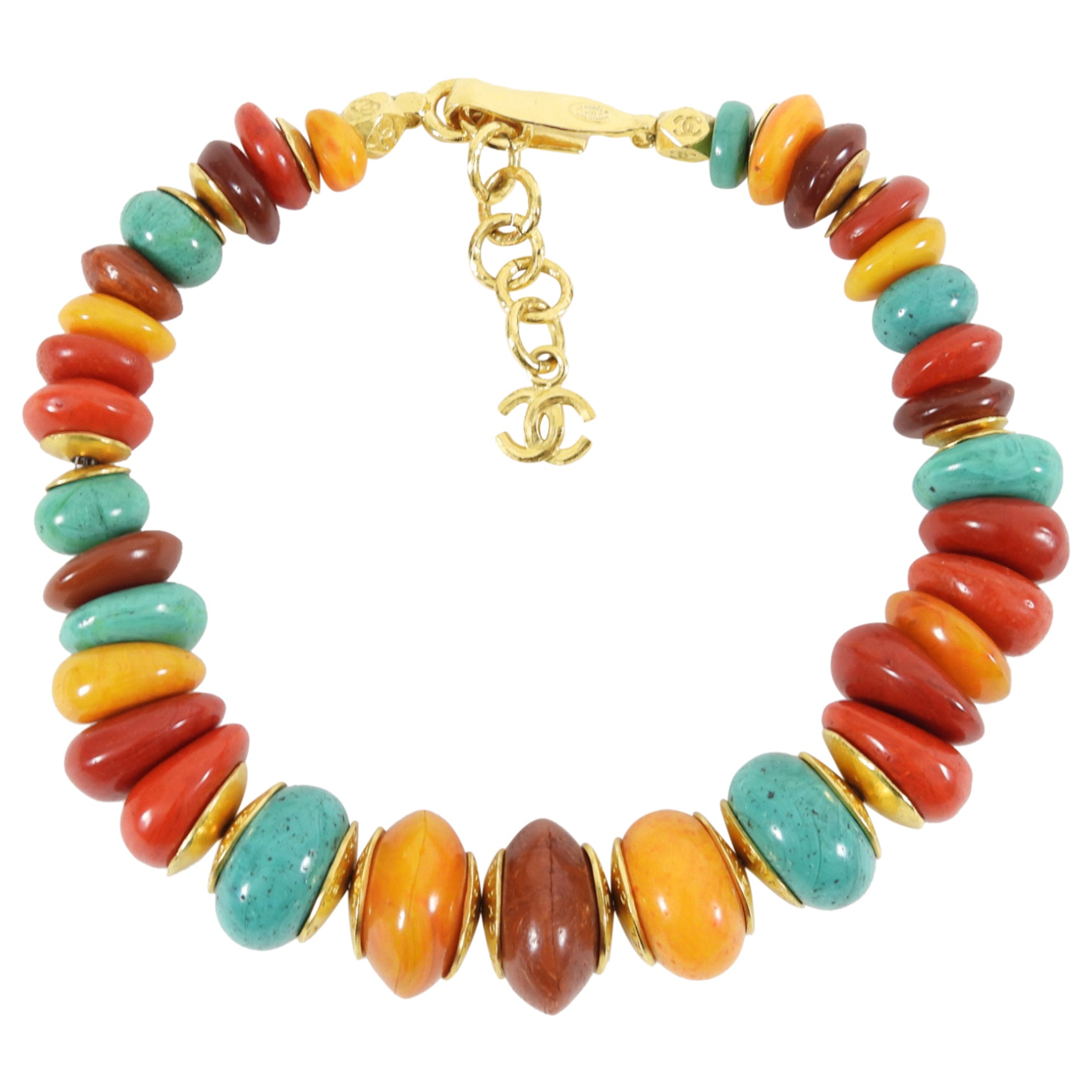 Chanel 1998P Vintage Resin Bead Choker Necklace