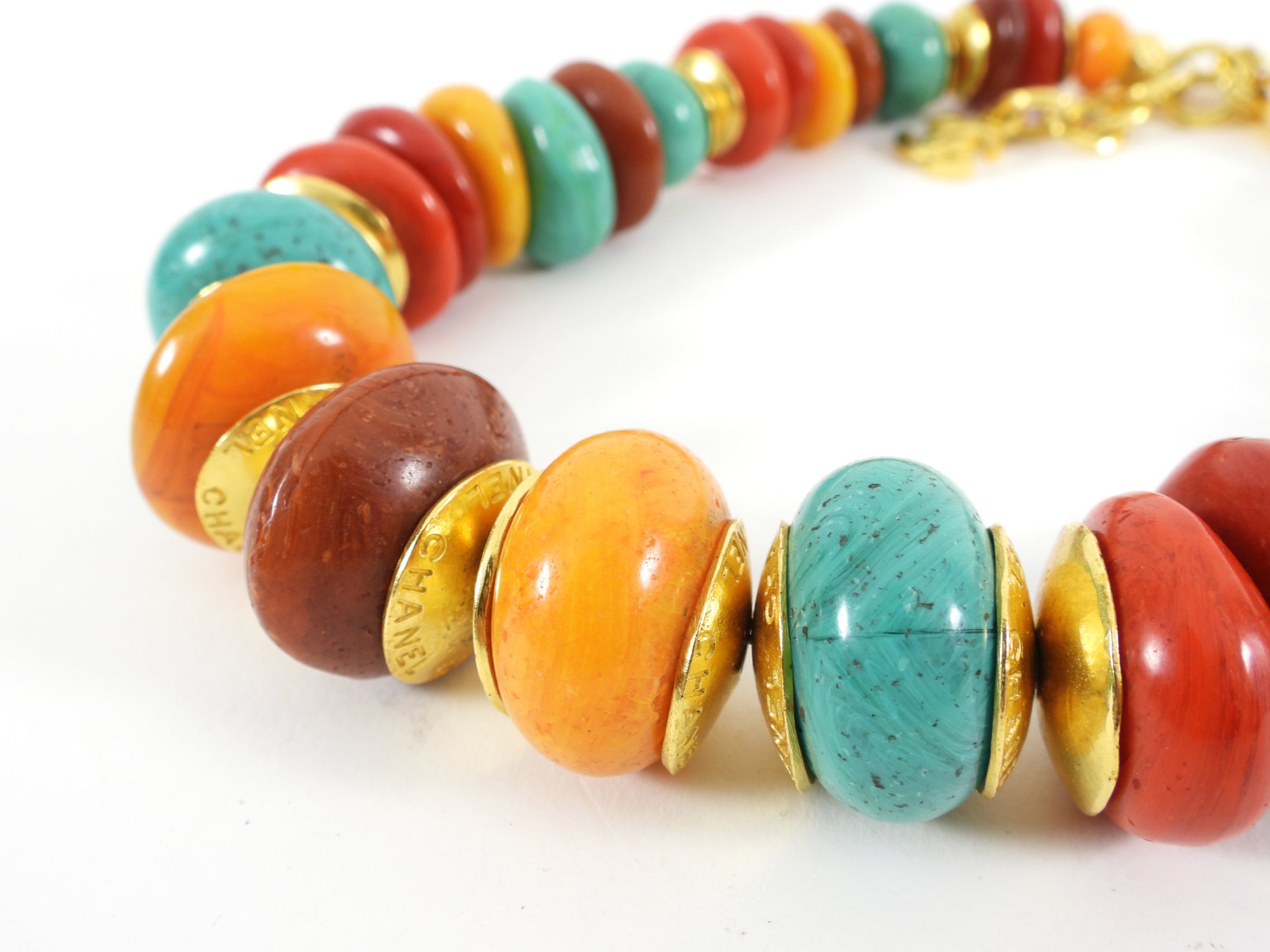Chanel 1998P Vintage Resin Bead Choker Necklace