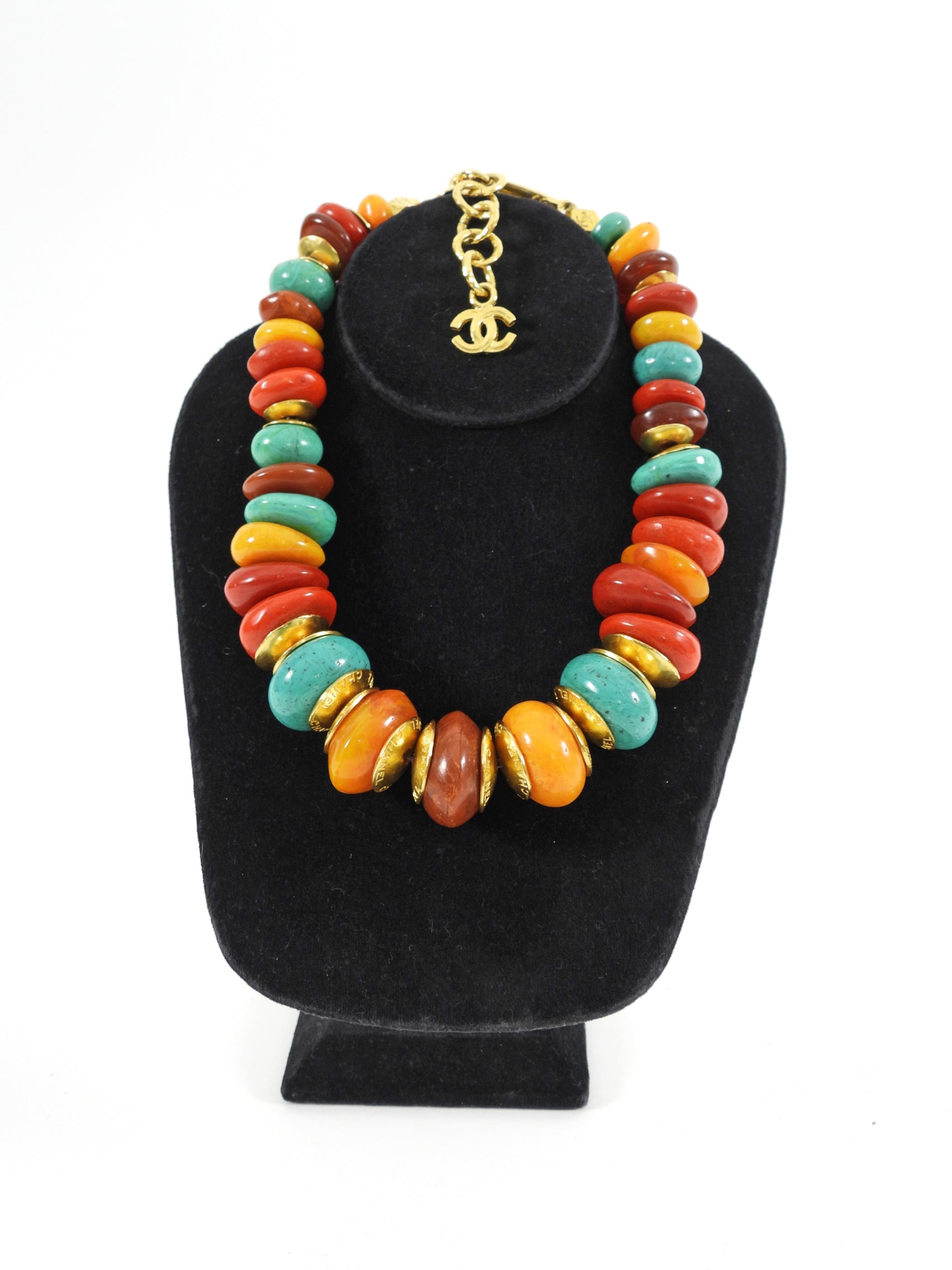 Chanel 1998P Vintage Resin Bead Choker Necklace