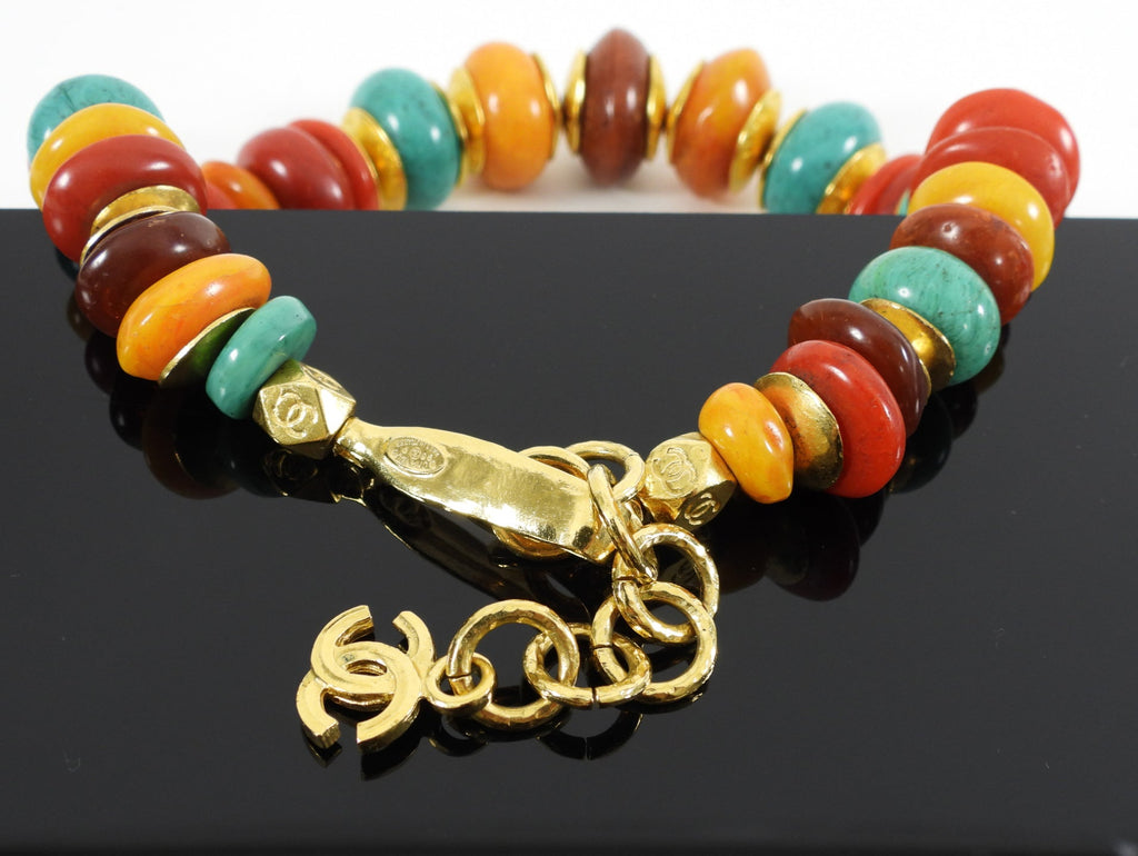 Chanel 1998P Vintage Resin Bead Choker Necklace