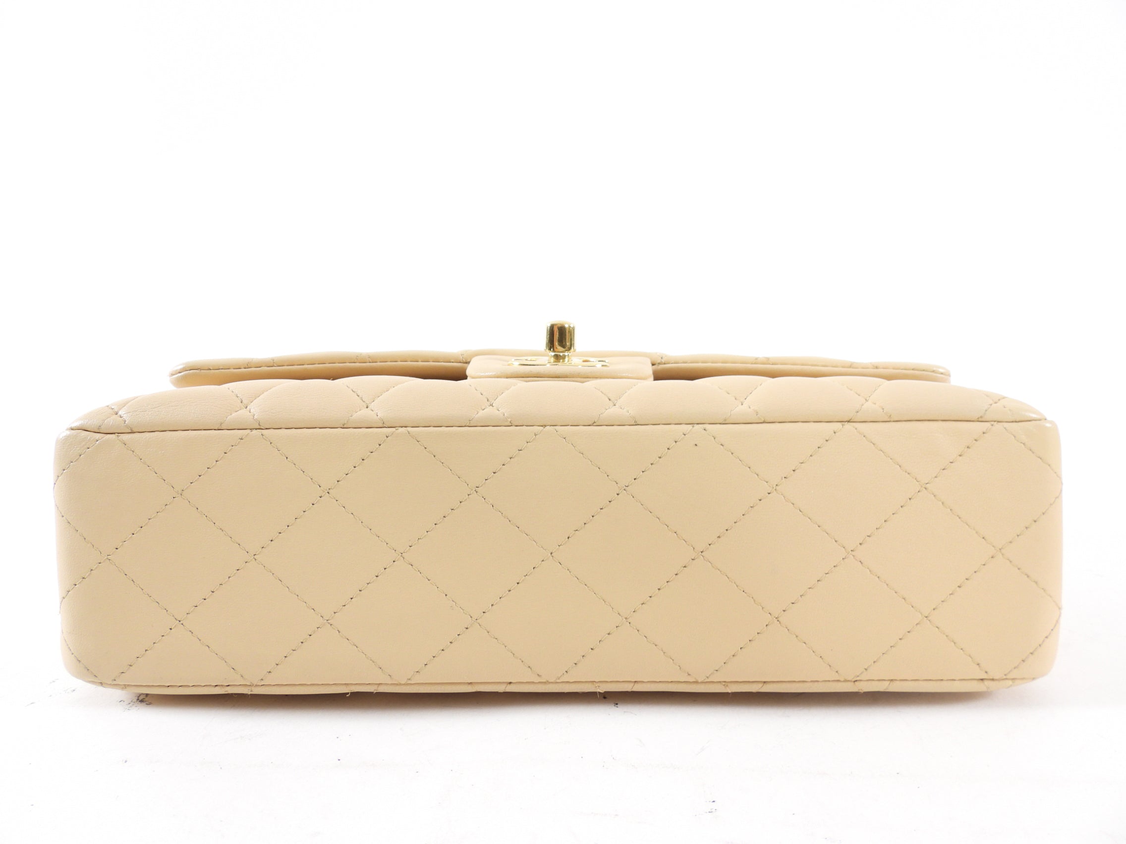 Chanel Beige Matte Lambskin Leather Medium Classic Double Flap Bag