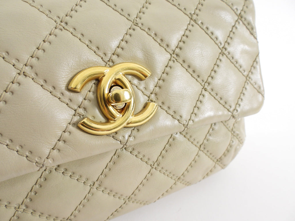 Chanel Greige Leather Ultimate Stitch Flap Bag