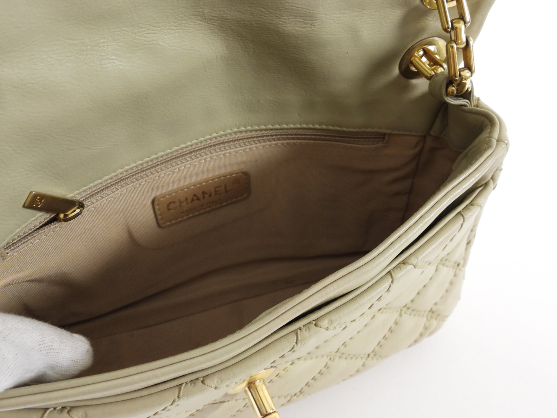 Chanel Greige Leather Ultimate Stitch Flap Bag