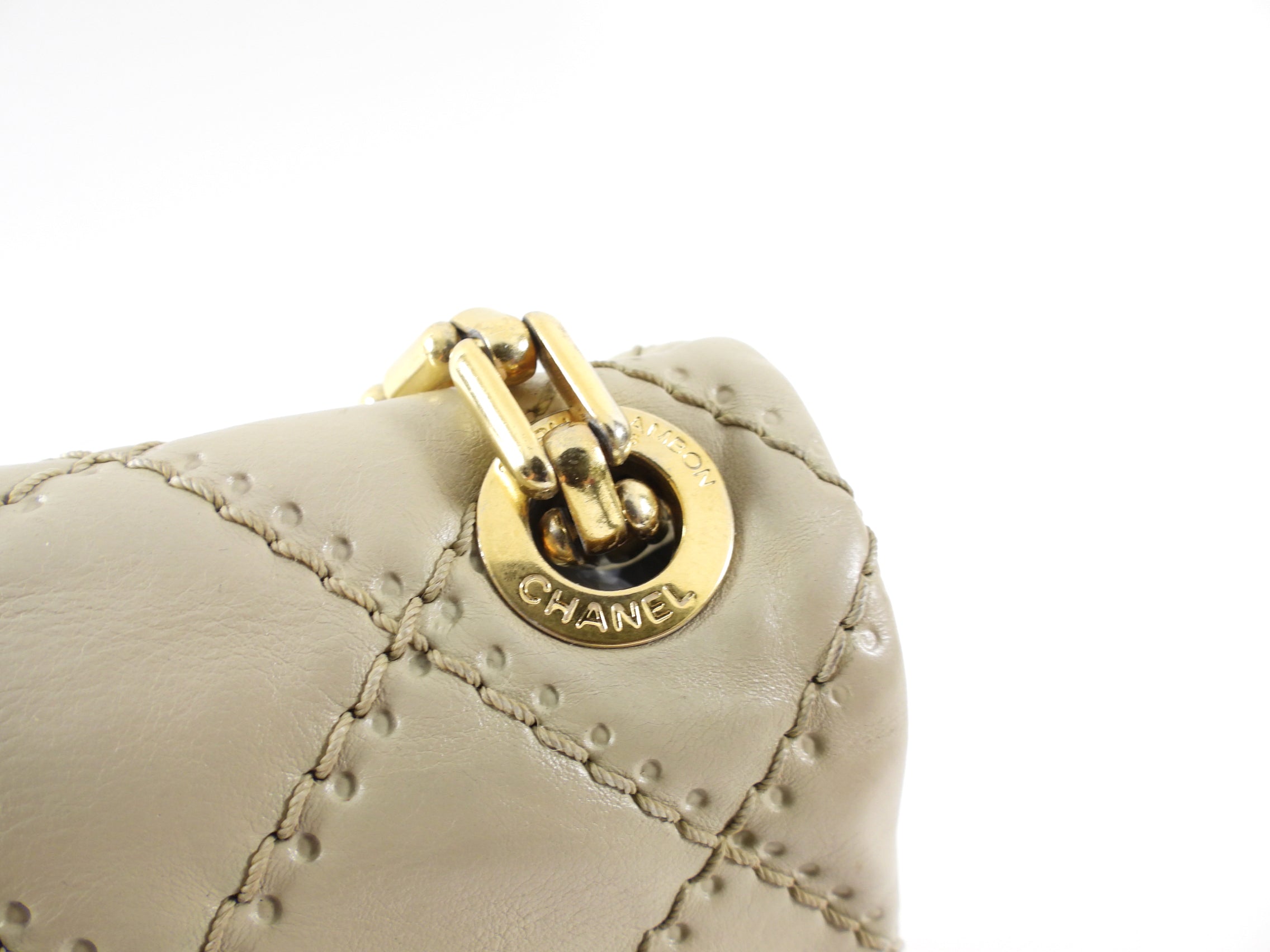 Chanel Greige Leather Ultimate Stitch Flap Bag