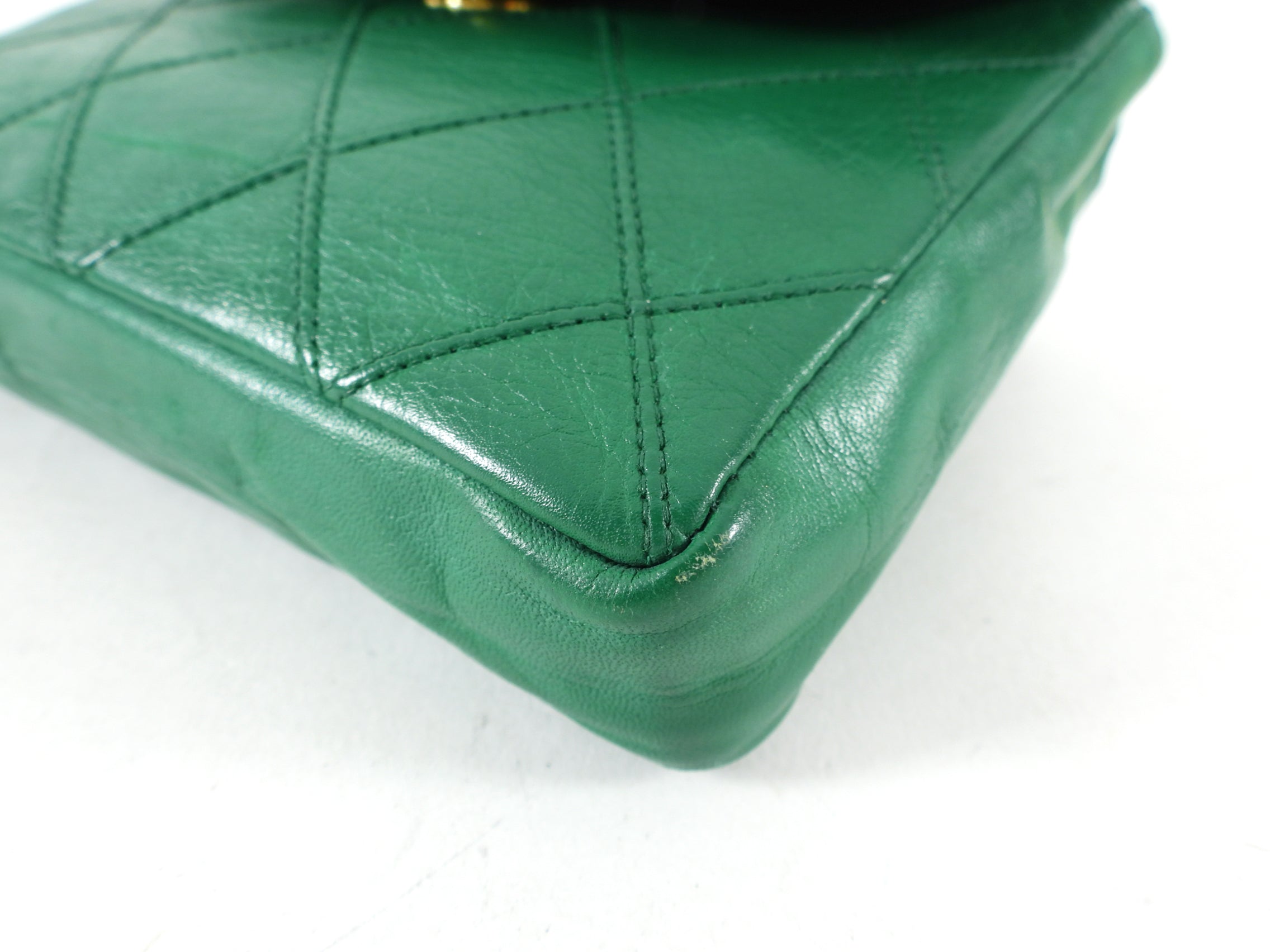 Chanel Vintage Early 1980's Green Belt Waist Bag - 28-30"