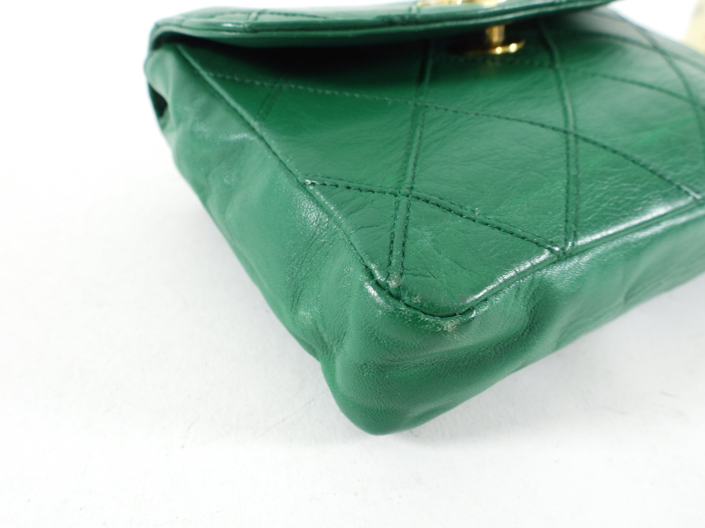 Chanel Vintage Early 1980's Green Belt Waist Bag - 28-30"