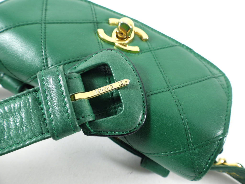 Chanel Vintage Early 1980's Green Belt Waist Bag - 28-30"