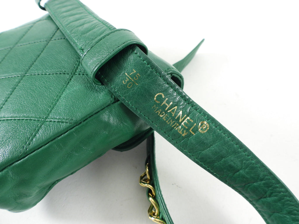 Chanel Vintage Early 1980's Green Belt Waist Bag - 28-30"