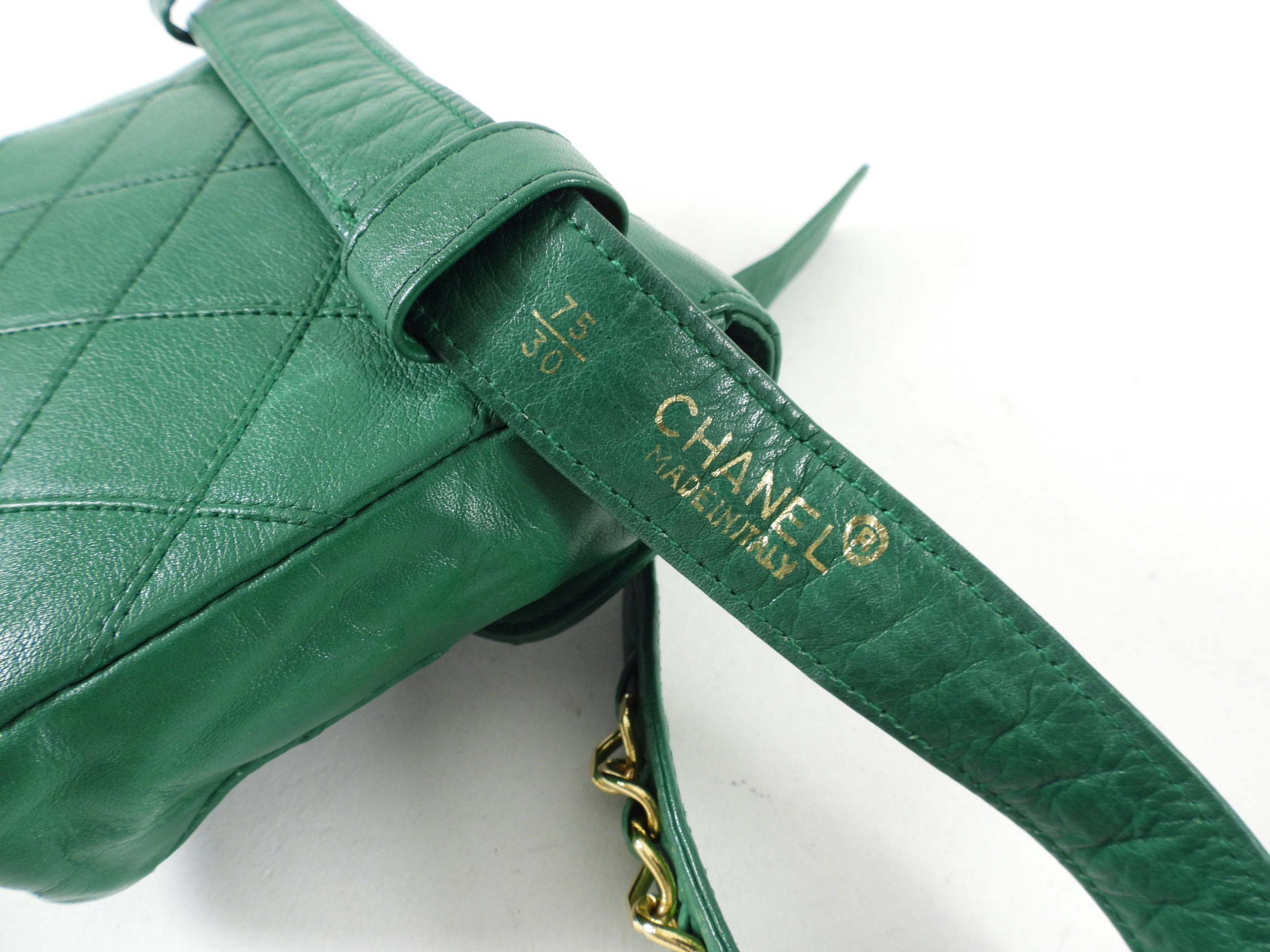 Chanel Vintage Early 1980's Green Belt Waist Bag - 28-30"