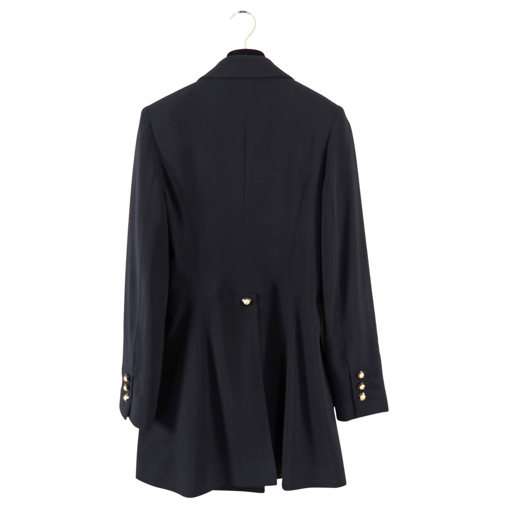 Chanel 98P Black Wool Fitted Long Blazer with Gold CC Buttons - FR36 / 4