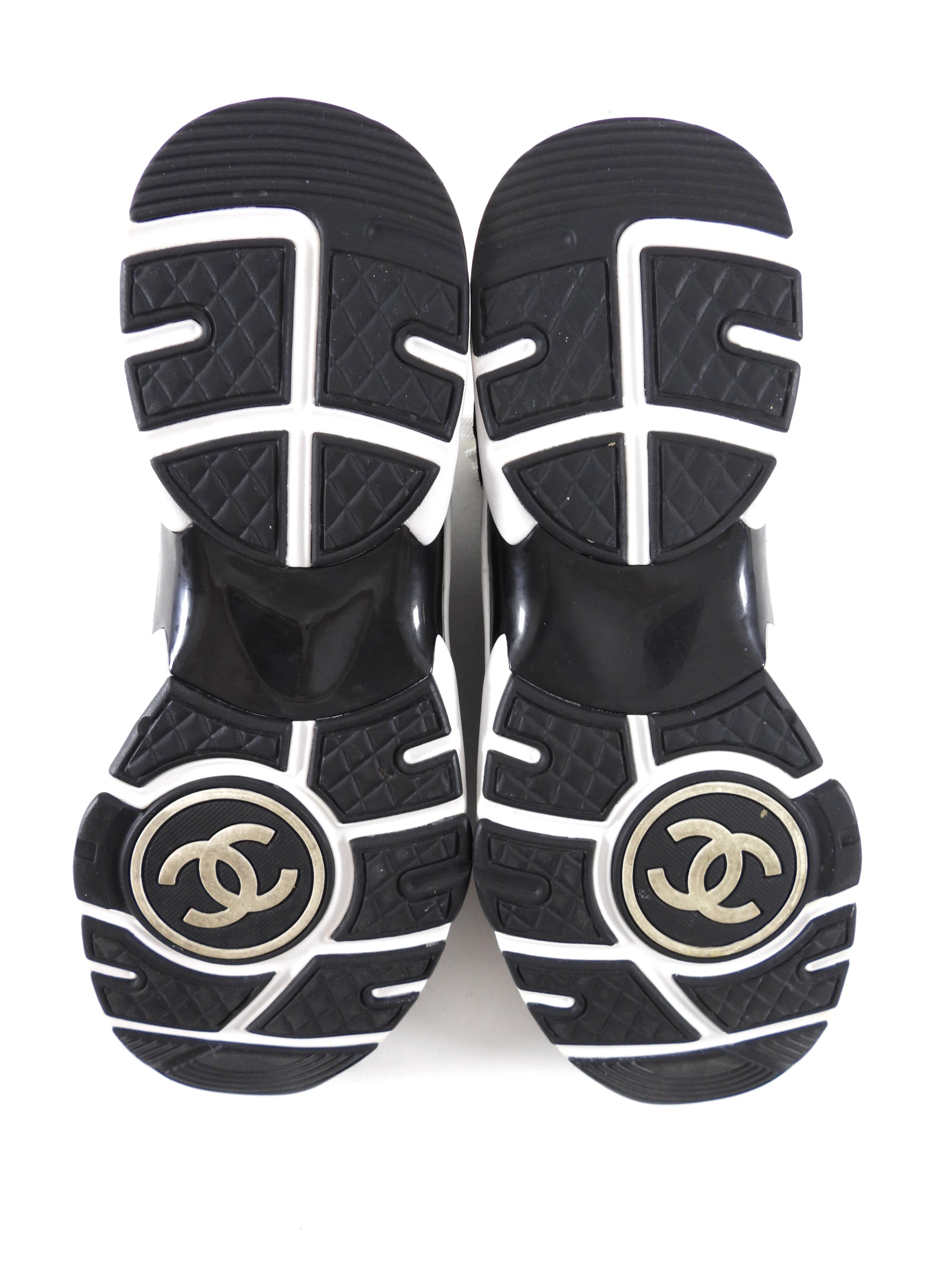 Chanel 22A Black Suede Interlocking CC All Over Logo Sneakers - 40