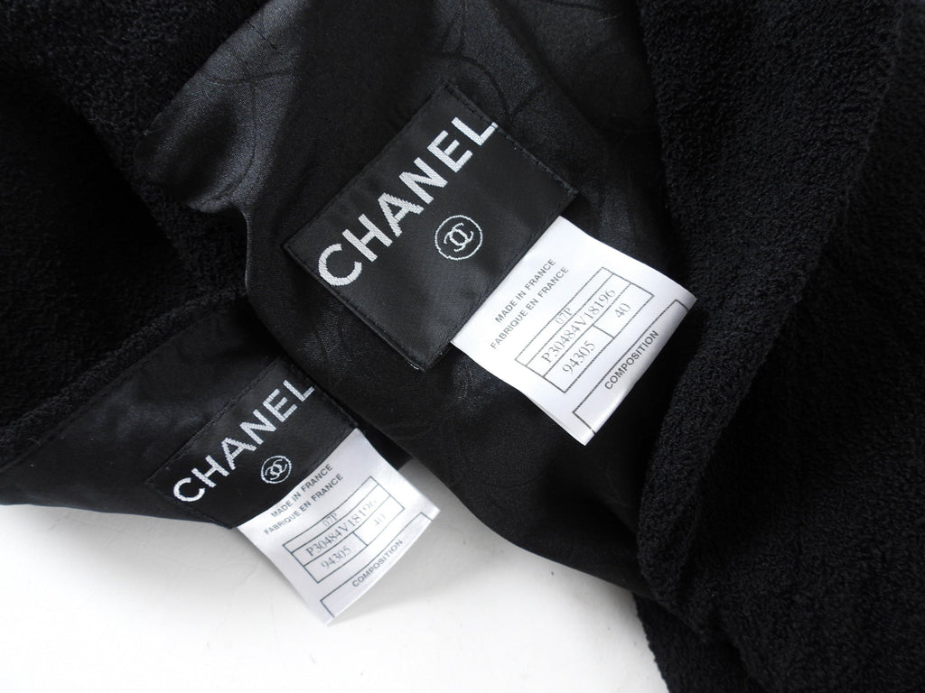 Chanel 07P Black Classic Skirt Suit with Gold CC Buttons - FR40 / 8