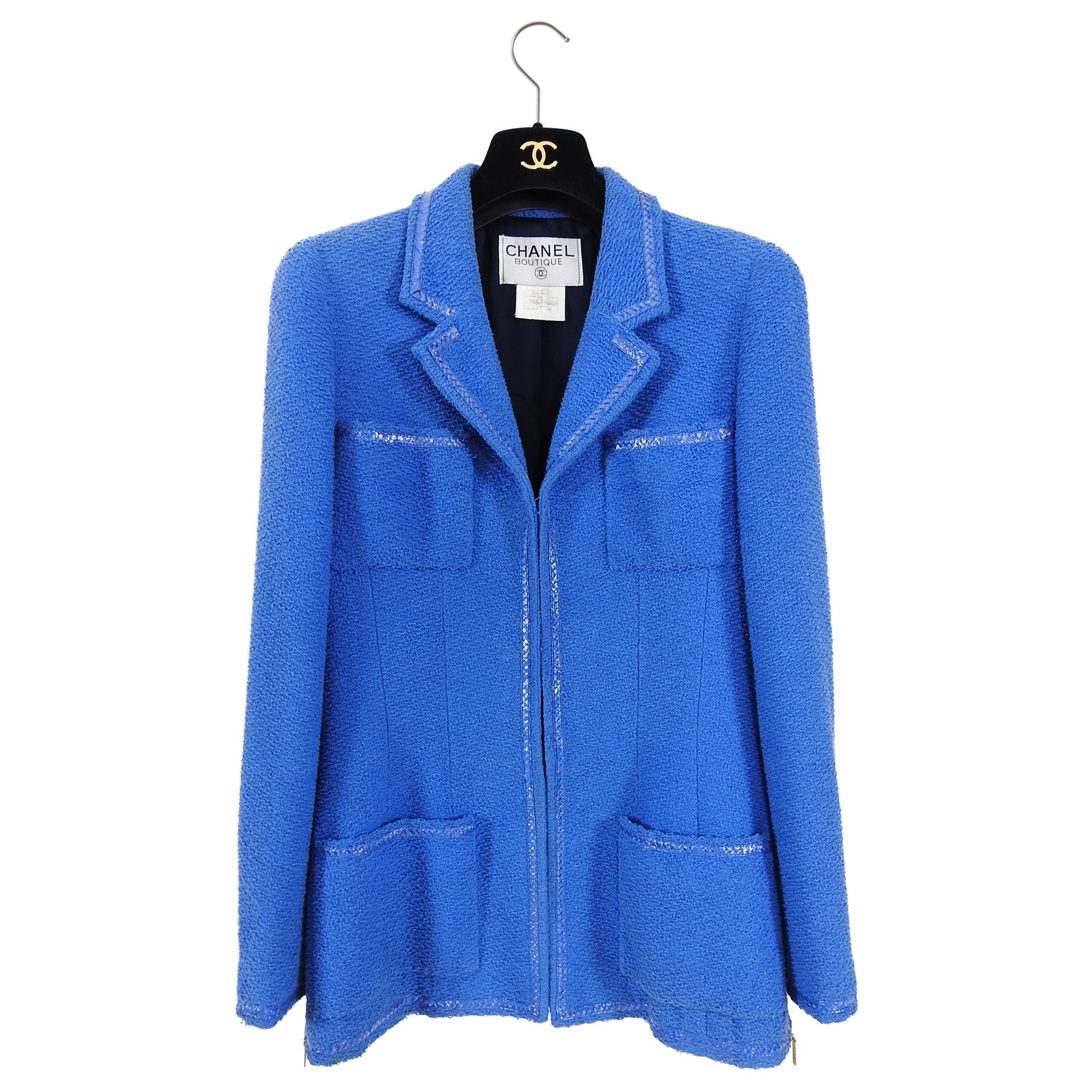 Chanel Vintage 1995 Spring Blue CC Buttons Jacket - 38 / 6