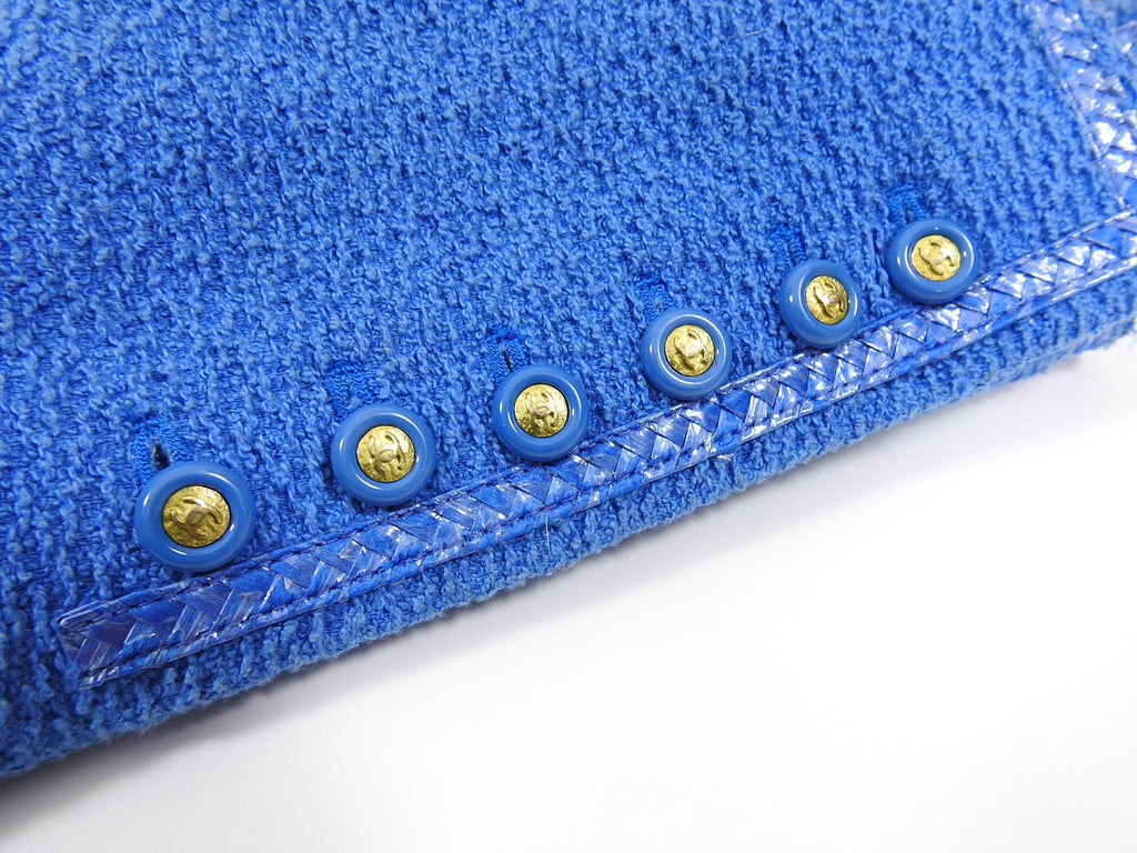 Chanel Vintage 1995 Spring Blue CC Buttons Jacket - 38 / 6