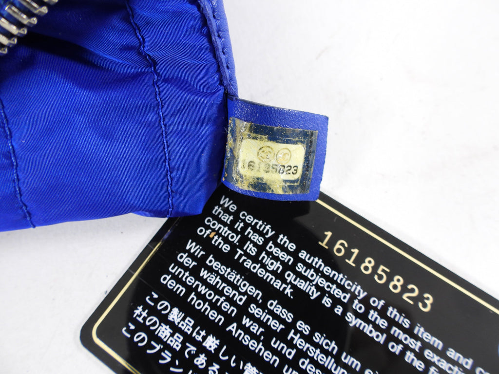 Chanel 12P Cobalt Blue Nylon Flap Bag and Pouch