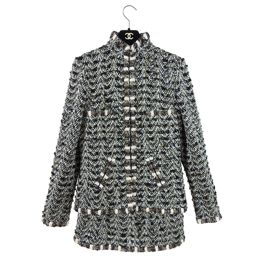 Chanel Pre-Fall 2012 Bombay Runway Gold Tweed Skirt Suit - 38 / 6