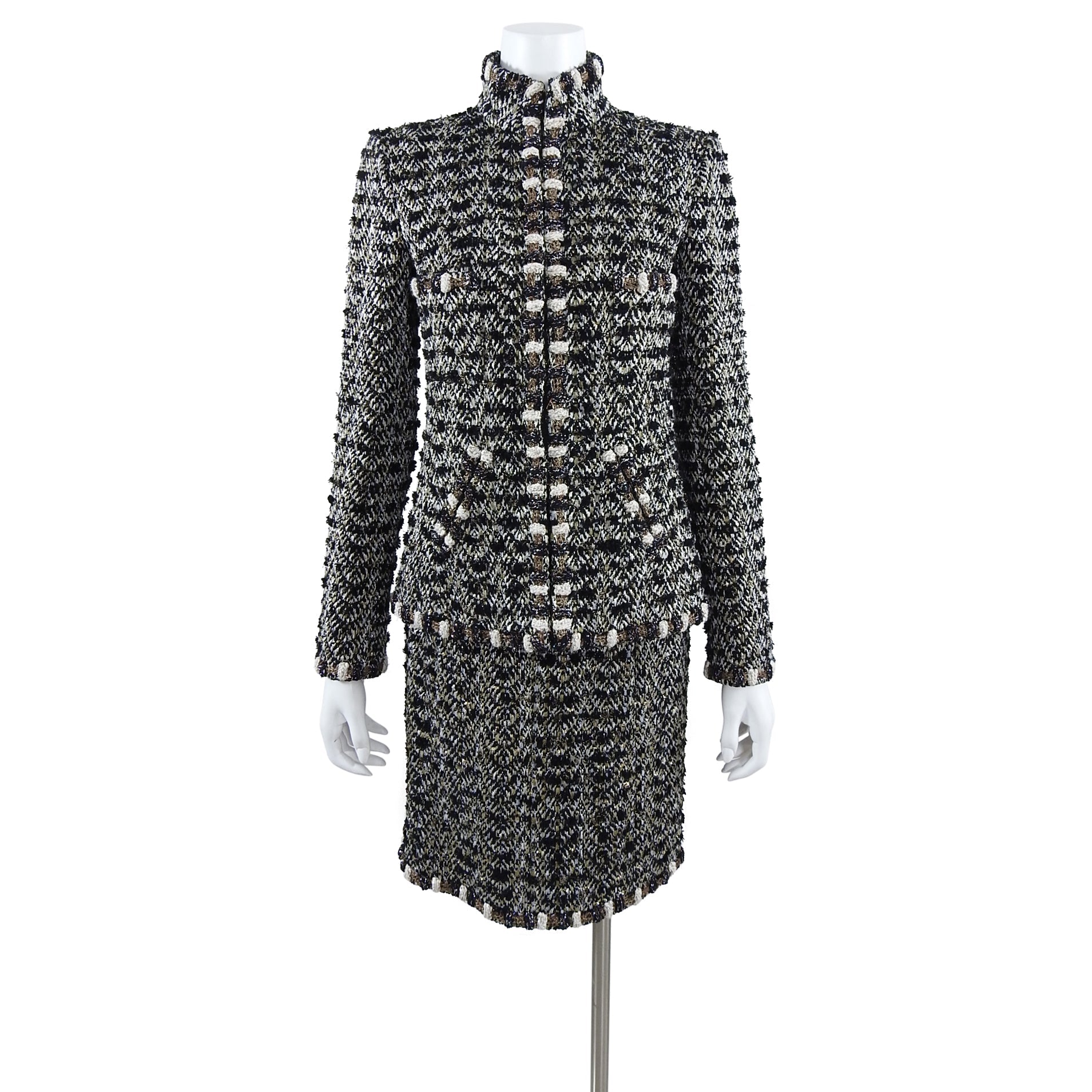Chanel Pre-Fall 2012 Bombay Runway Gold Tweed Skirt Suit - 38 / 6