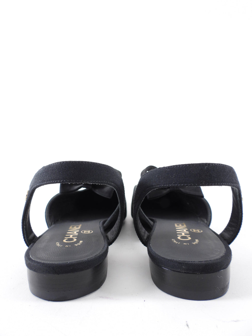 Chanel Fabric and Satin Cap  Toe Bow Flats - 40