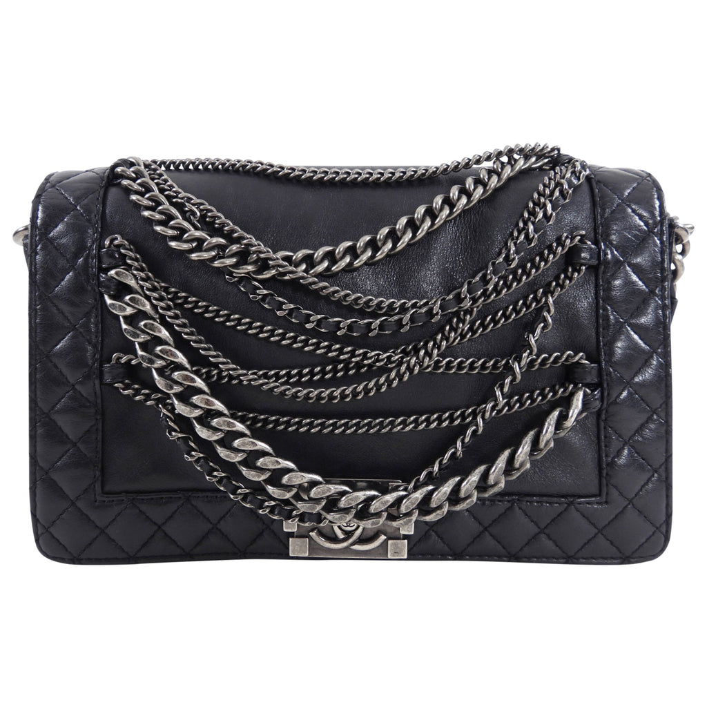 Chanel Paris Dallas Black Medium Boy Enchained Soft Bag