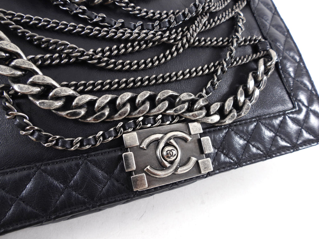 Chanel Paris Dallas Black Medium Boy Enchained Soft Bag