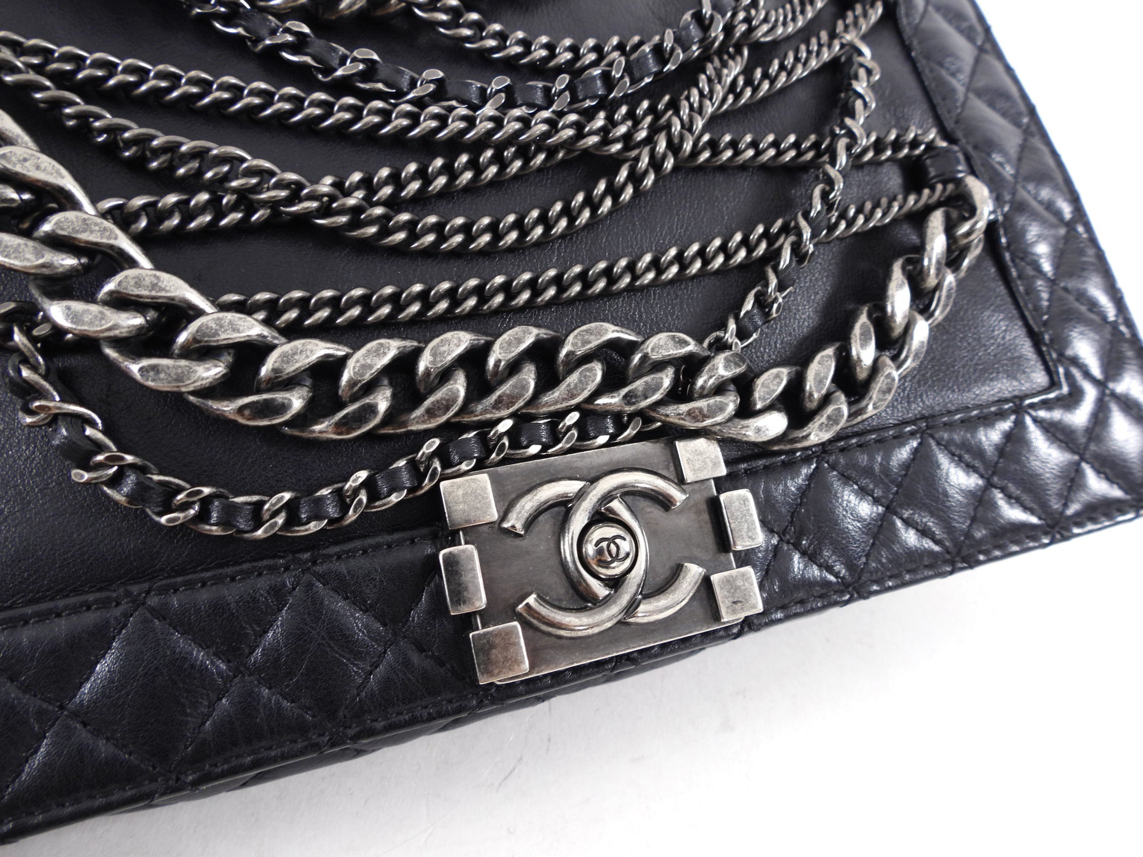 Chanel Paris Dallas Black Medium Boy Enchained Soft Bag