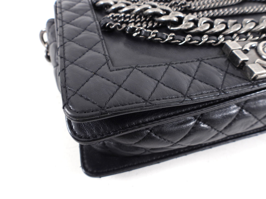 Chanel Paris Dallas Black Medium Boy Enchained Soft Bag