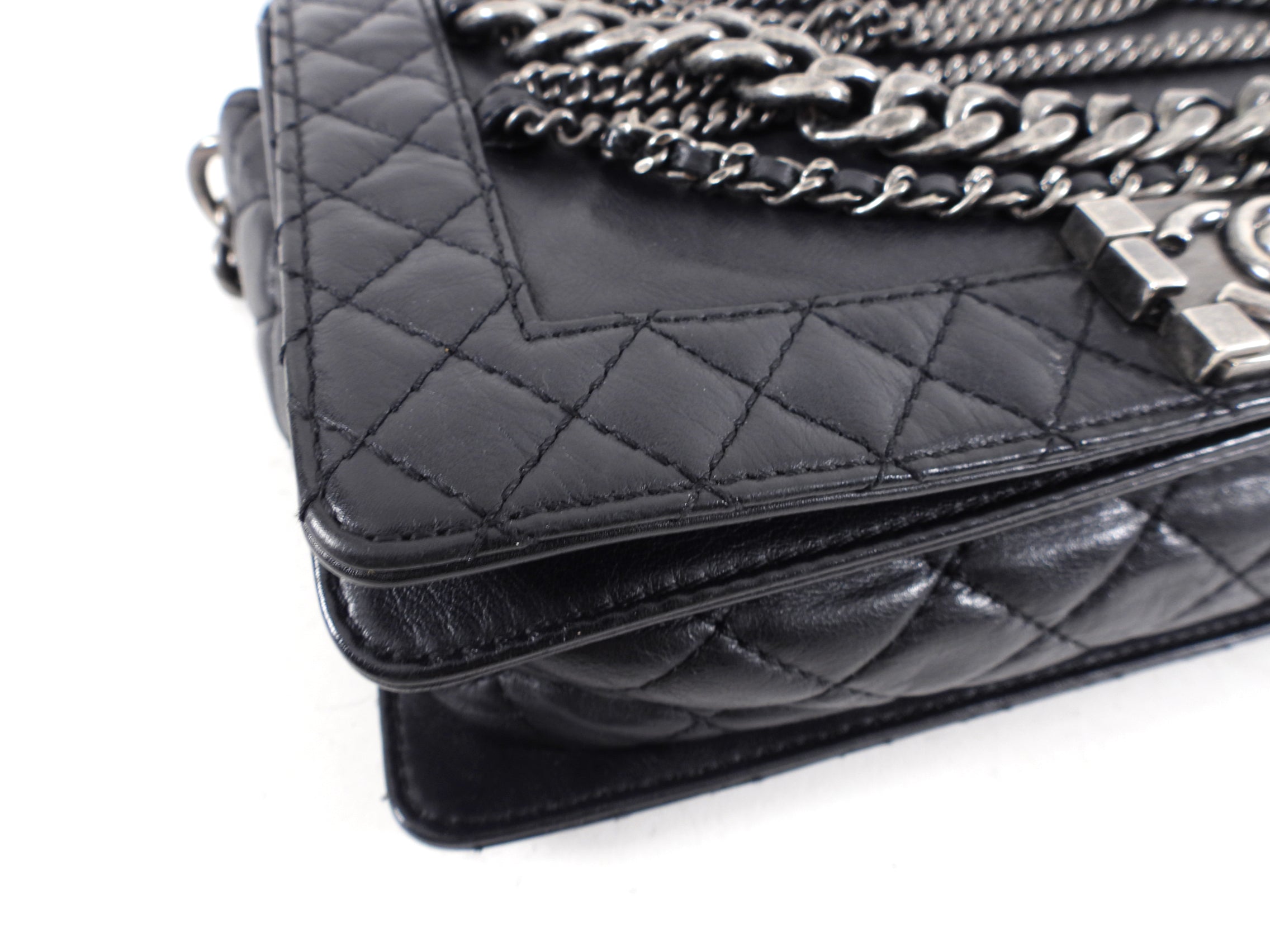 Chanel Paris Dallas Black Medium Boy Enchained Soft Bag