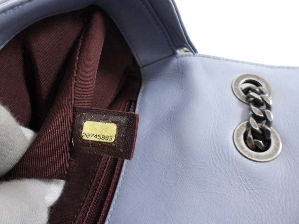 Chanel Grey Leather Coco Boy Medium Flap Bag
