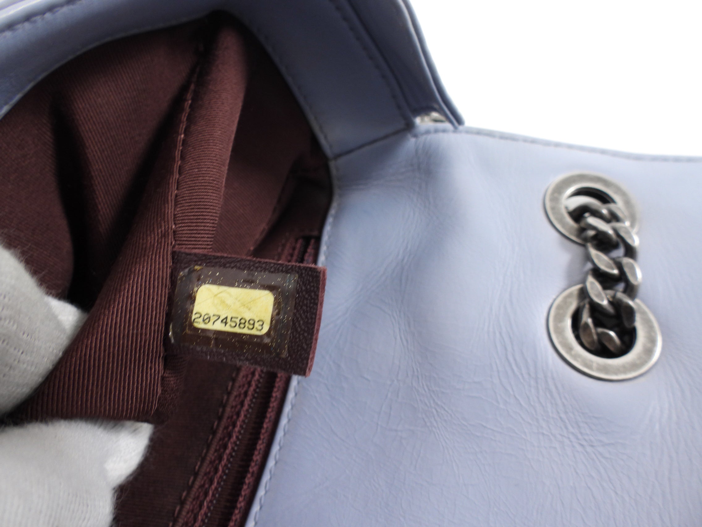 Chanel Grey Leather Coco Boy Medium Flap Bag