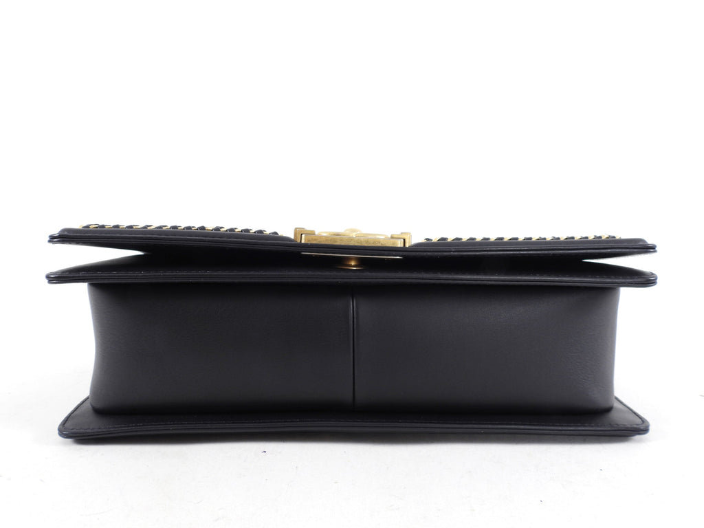Chanel Large Black Quilted Boy Flap Bag with Top Handle