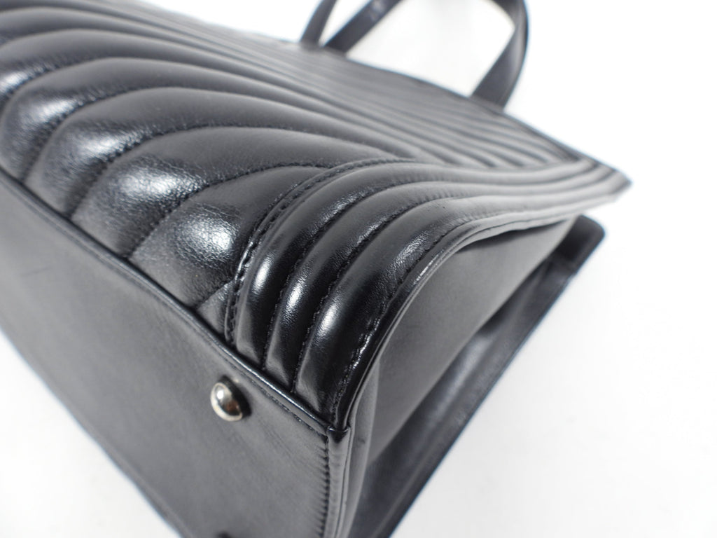 Chanel Black Classic Chevron Large Le Boy Tote Bag