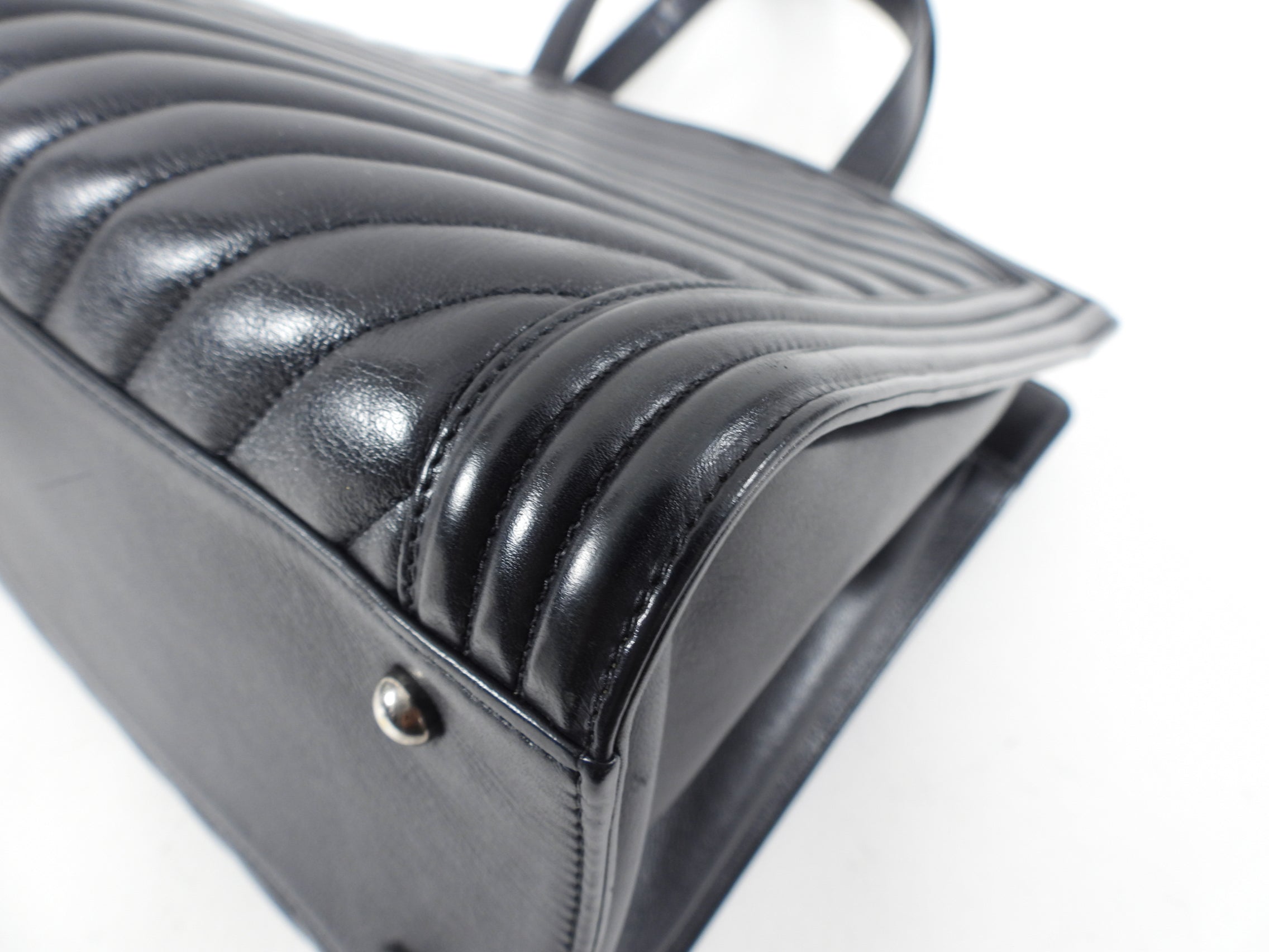 Chanel Black Classic Chevron Large Le Boy Tote Bag