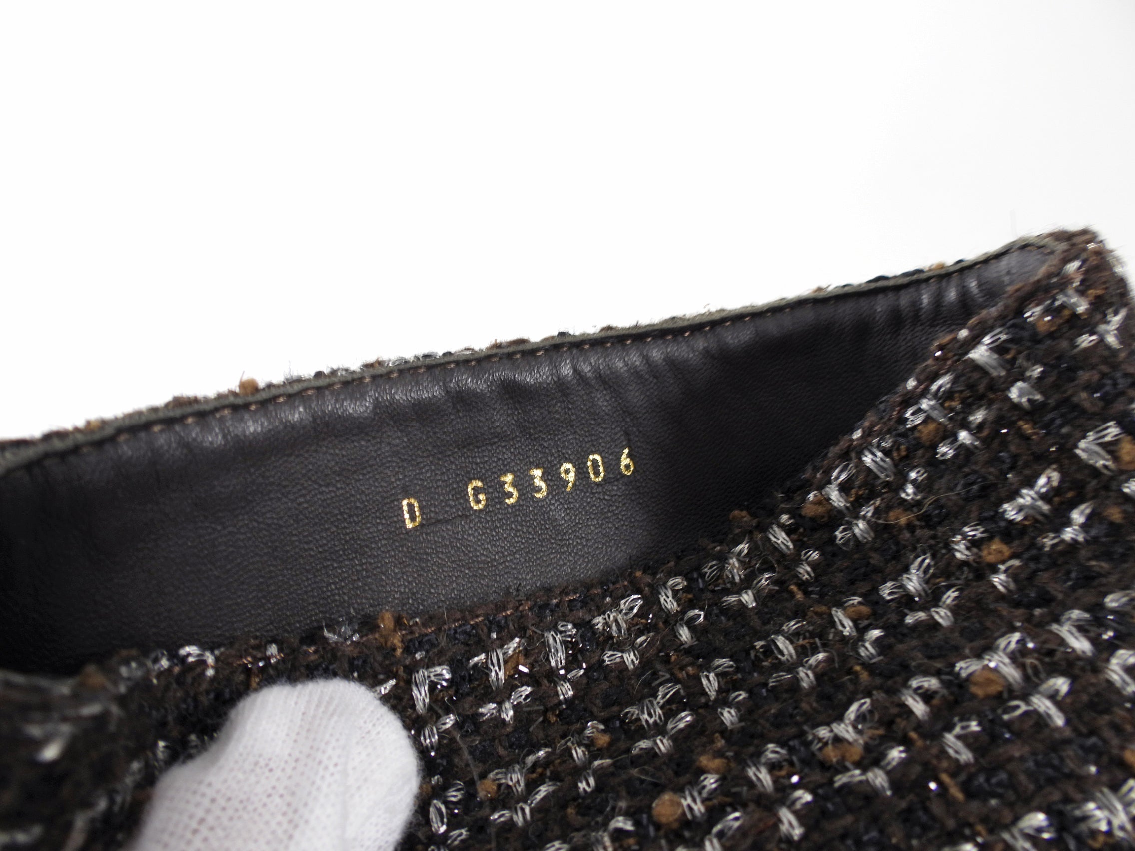 Chanel Brown Tweed Block-Heel Boots - 38.5