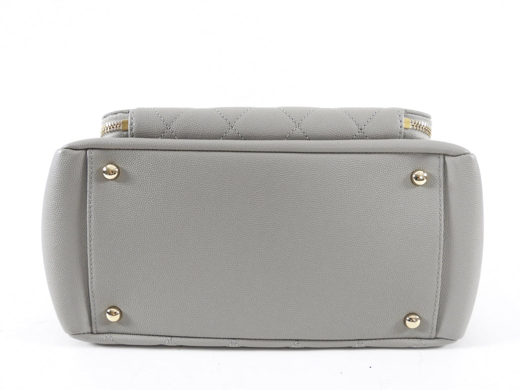 Chanel Light Grey Small Caviar Leather Business Affinity Two-Way Bag