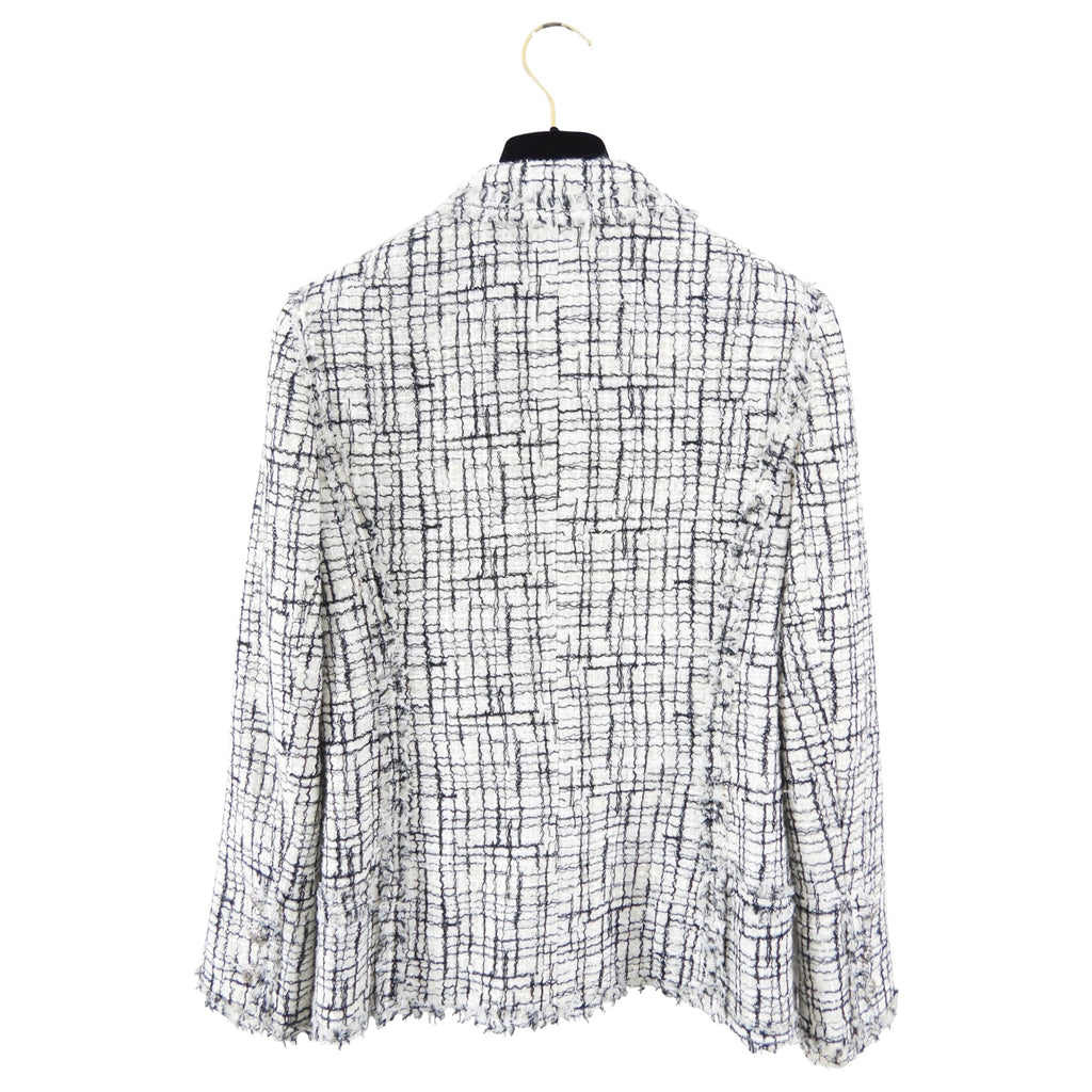 Chanel 06C Black and white Tweed Jacket with Silver Buttons - FR38 / 6