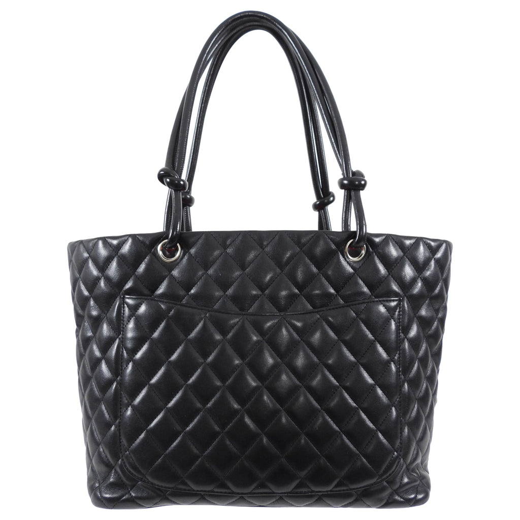 Chanel 2004 Cambon Black and White CC Tote Bag