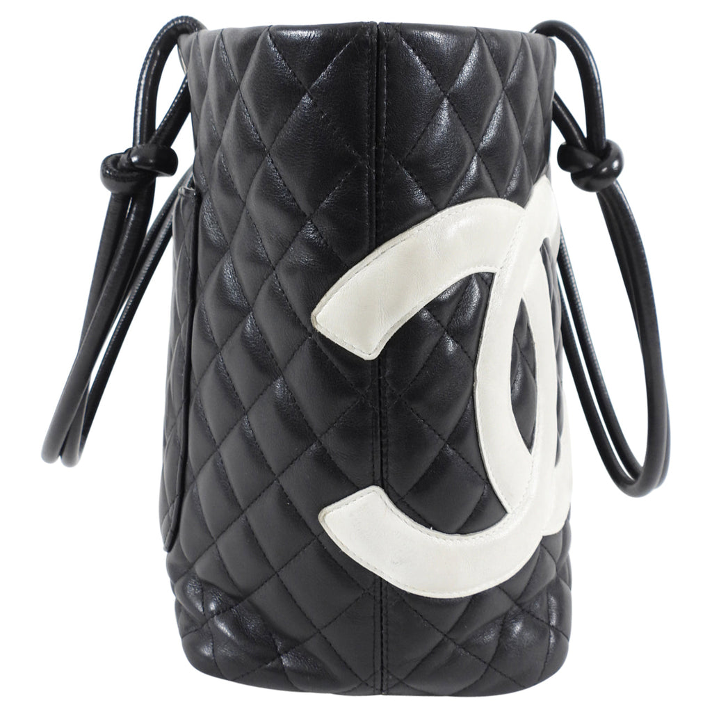 Chanel 2004 Cambon Black and White CC Tote Bag