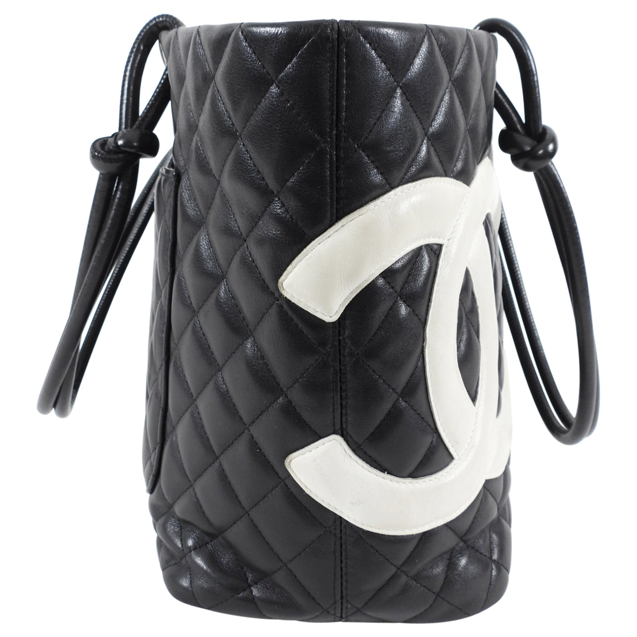 Chanel 2004 Cambon Black and White CC Tote Bag