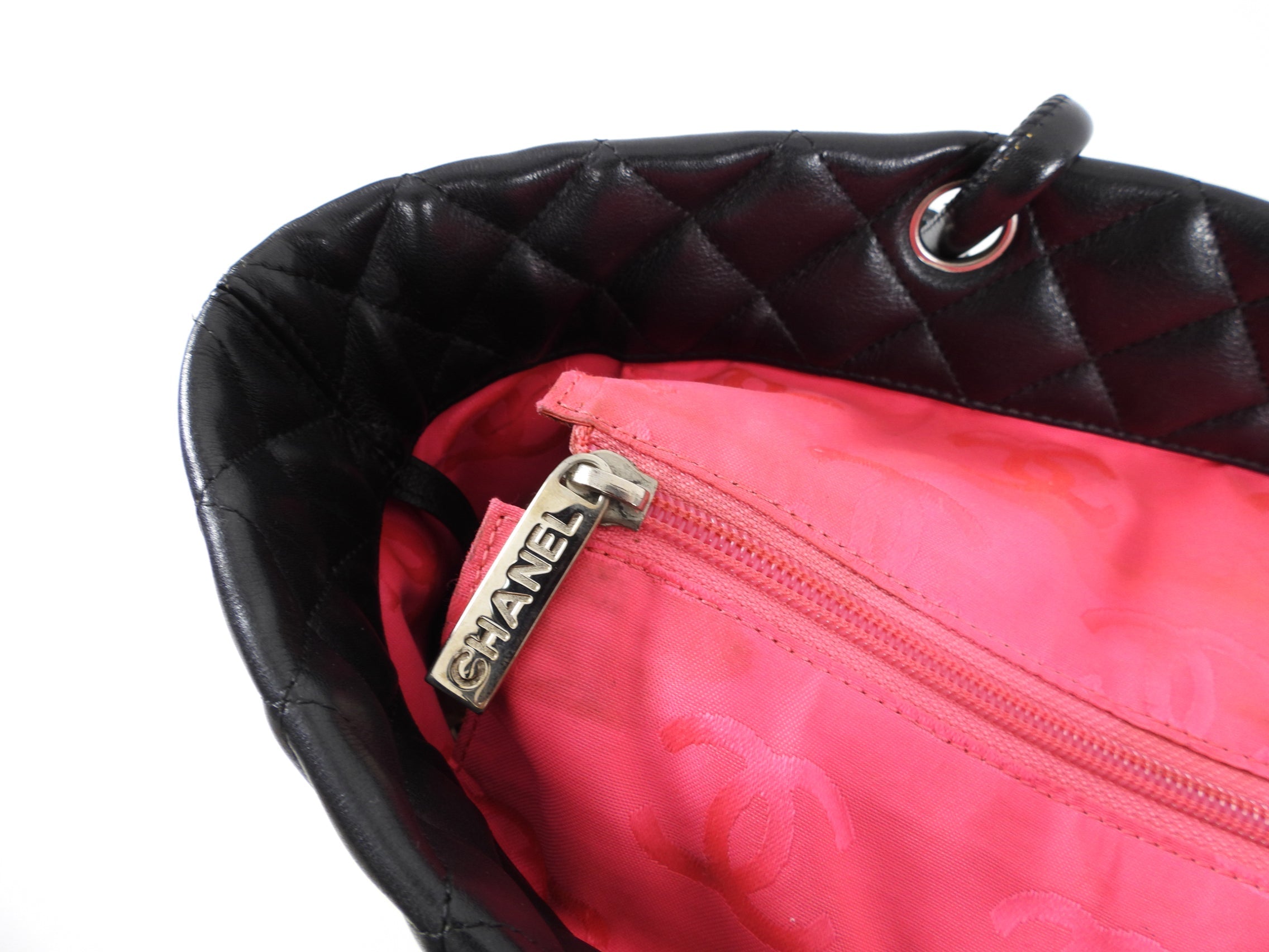 Chanel 2004 Cambon Black and White CC Tote Bag