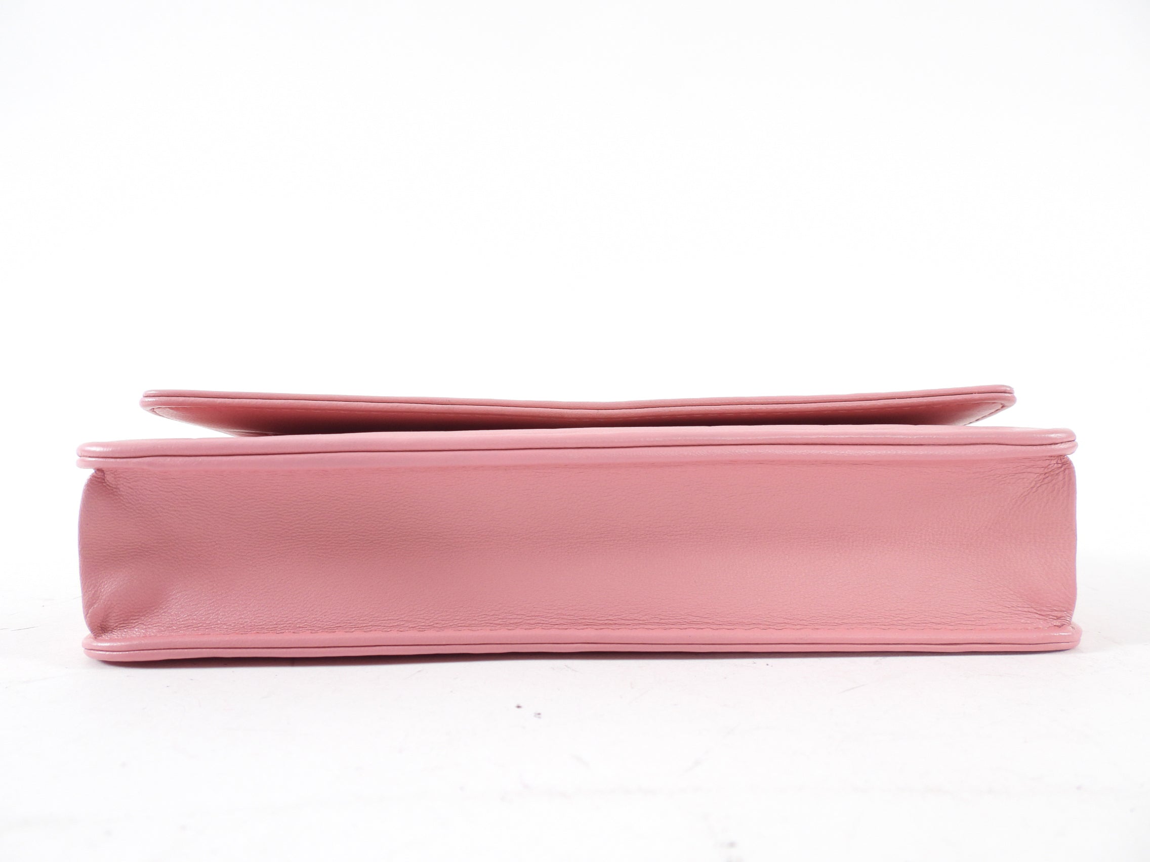 Chanel Light Pink Camelia Embossed Classic Wallet on Chain Bag