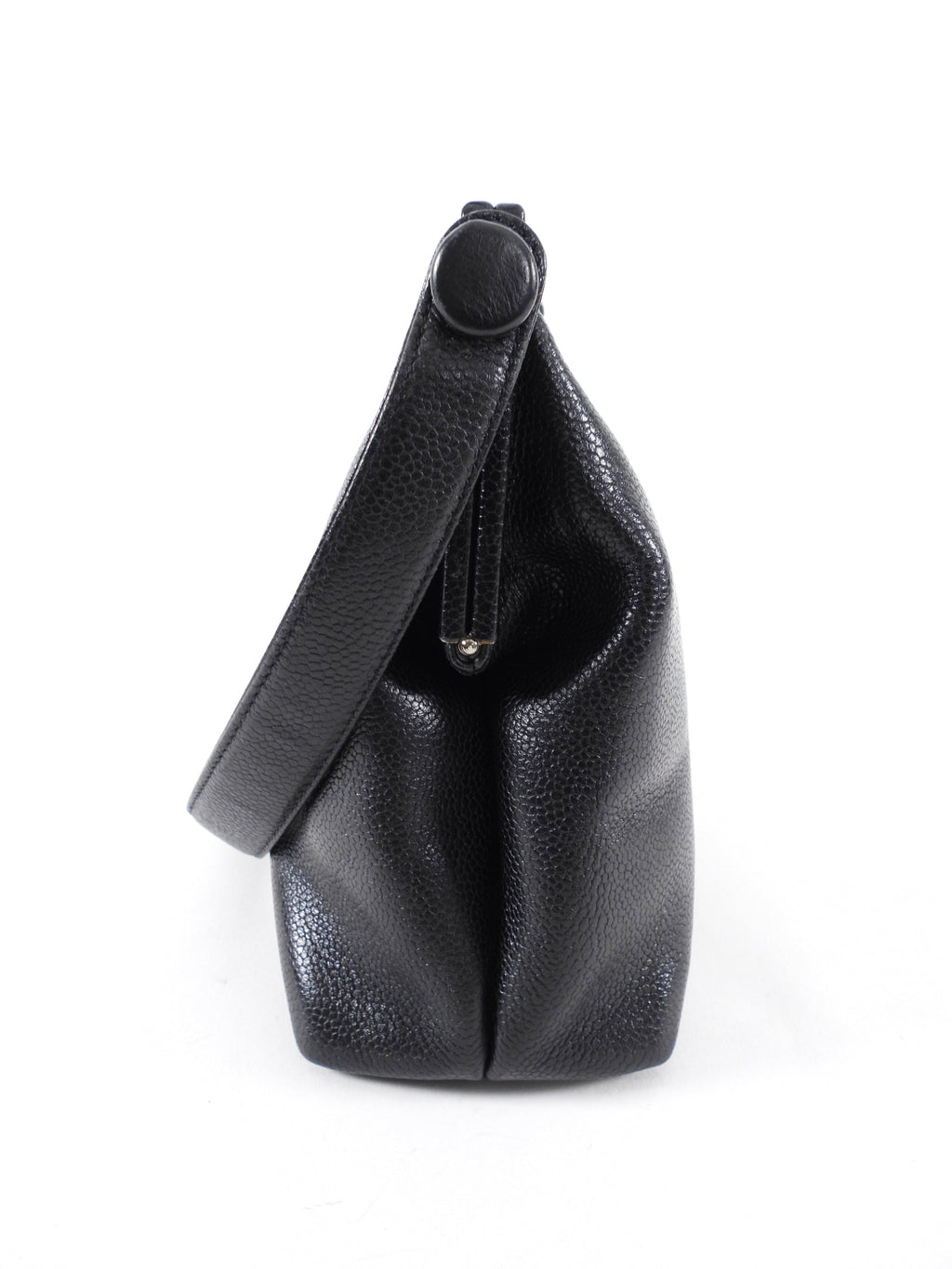 Chanel 1997 Vintage Black Caviar Frame Top Handle Bag
