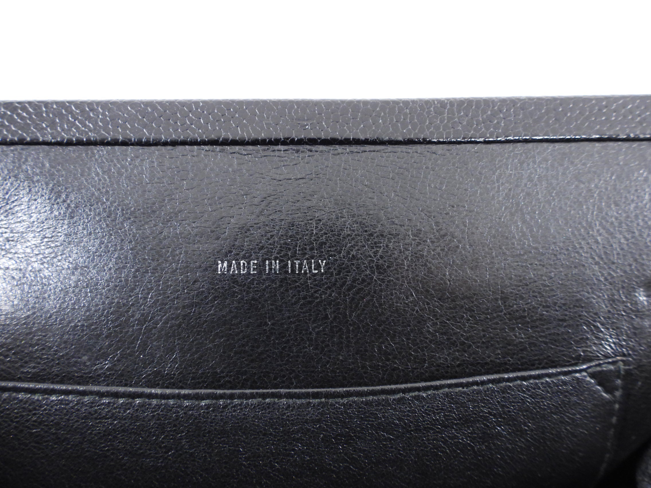 Chanel 1997 Vintage Black Caviar Frame Top Handle Bag