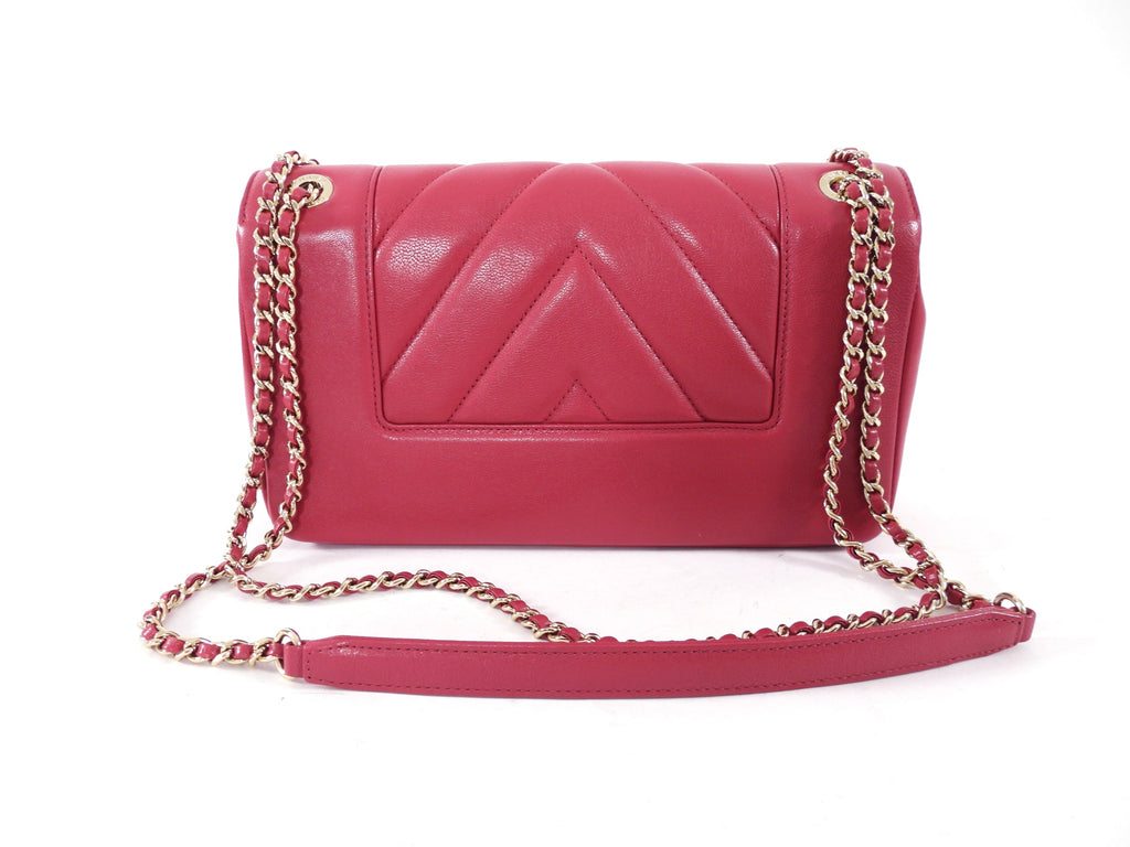 Chanel Cherry Pink Leather Mademoiselle Vintage Medium Flap Bag
