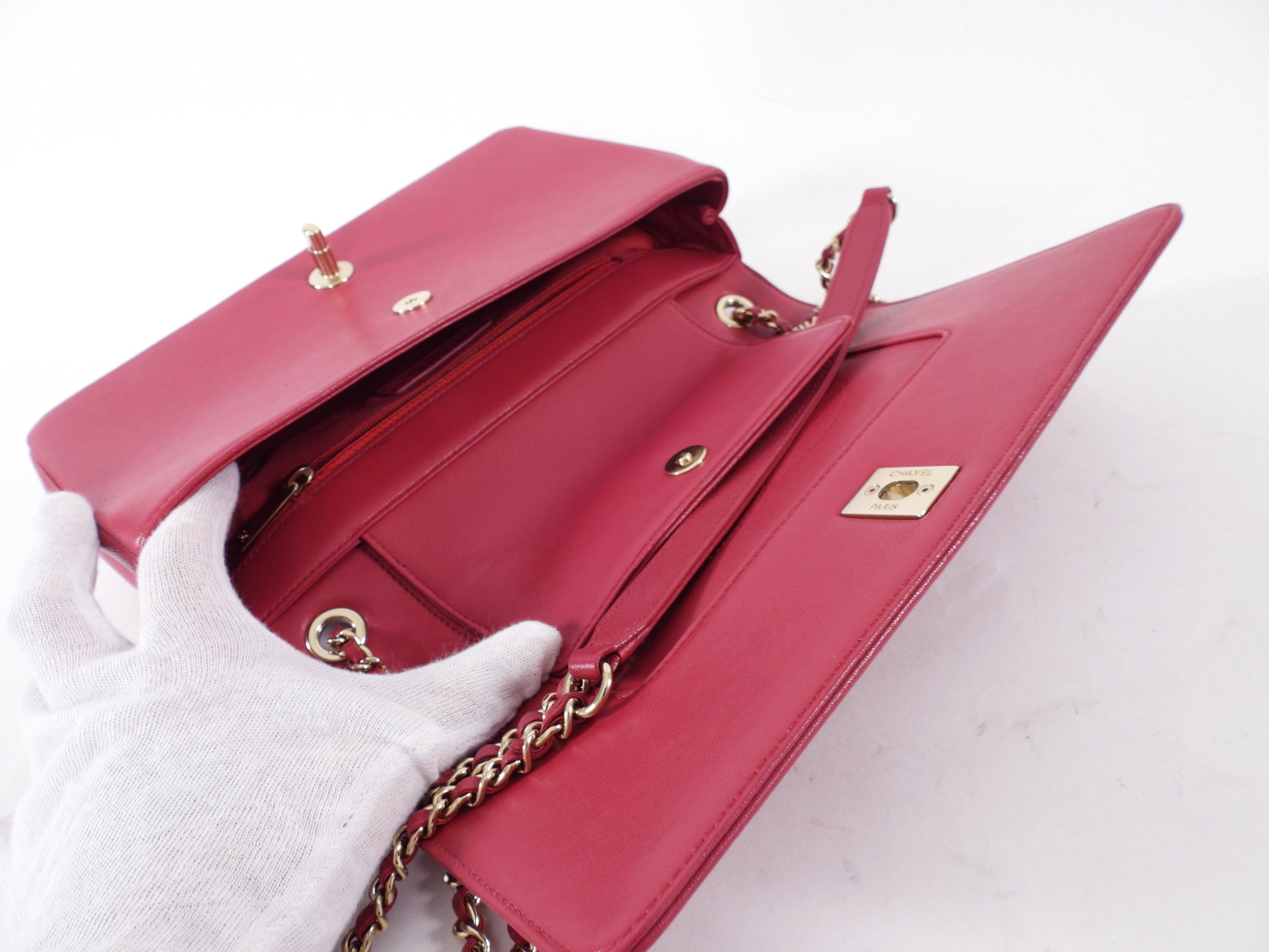 Chanel Cherry Pink Leather Mademoiselle Vintage Medium Flap Bag