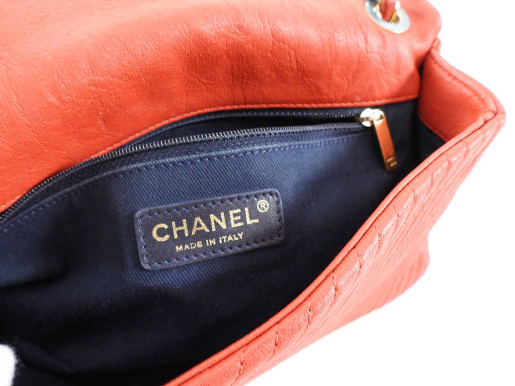 Chanel Surpique Chevron Red Quilted Small Flap Bag