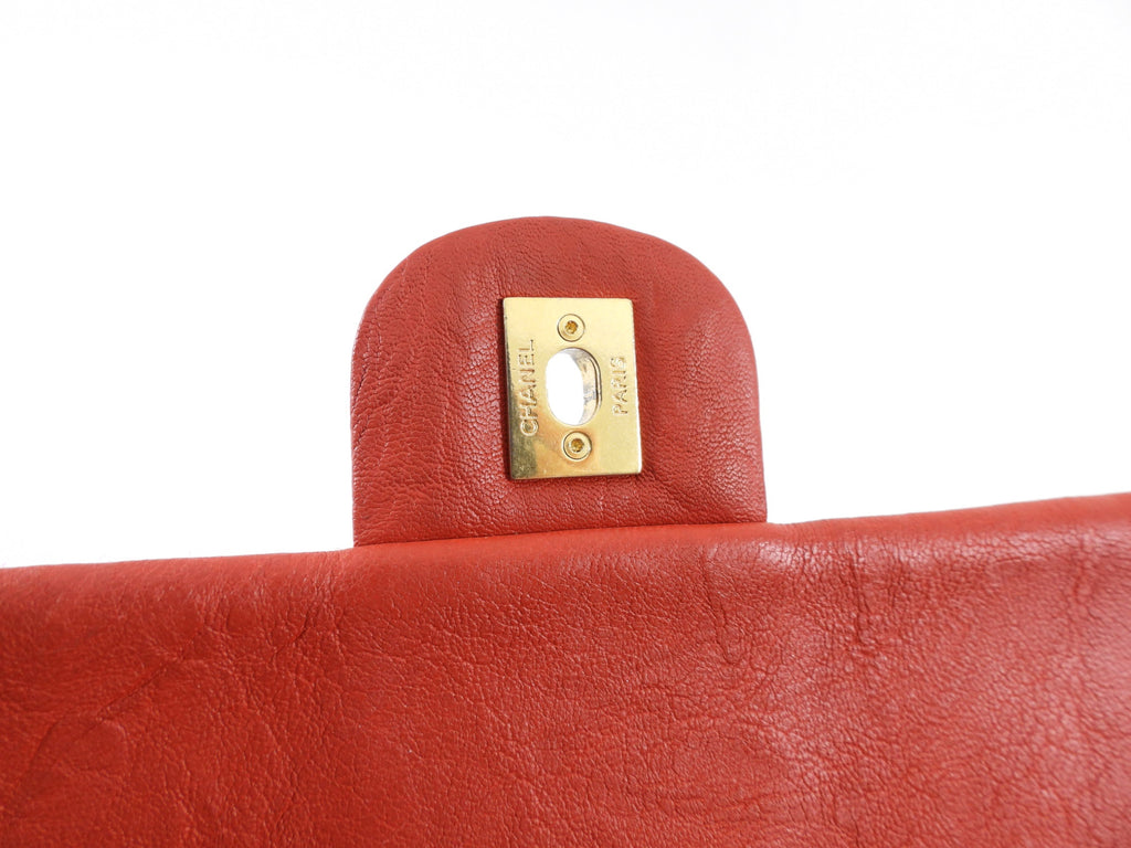 Chanel Surpique Chevron Red Quilted Small Flap Bag
