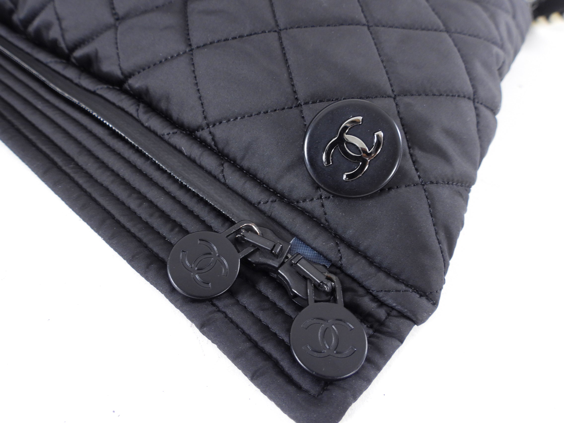 Chanel Coco Neige Black Hooded Jacket / Vest - FR38 / USA 6