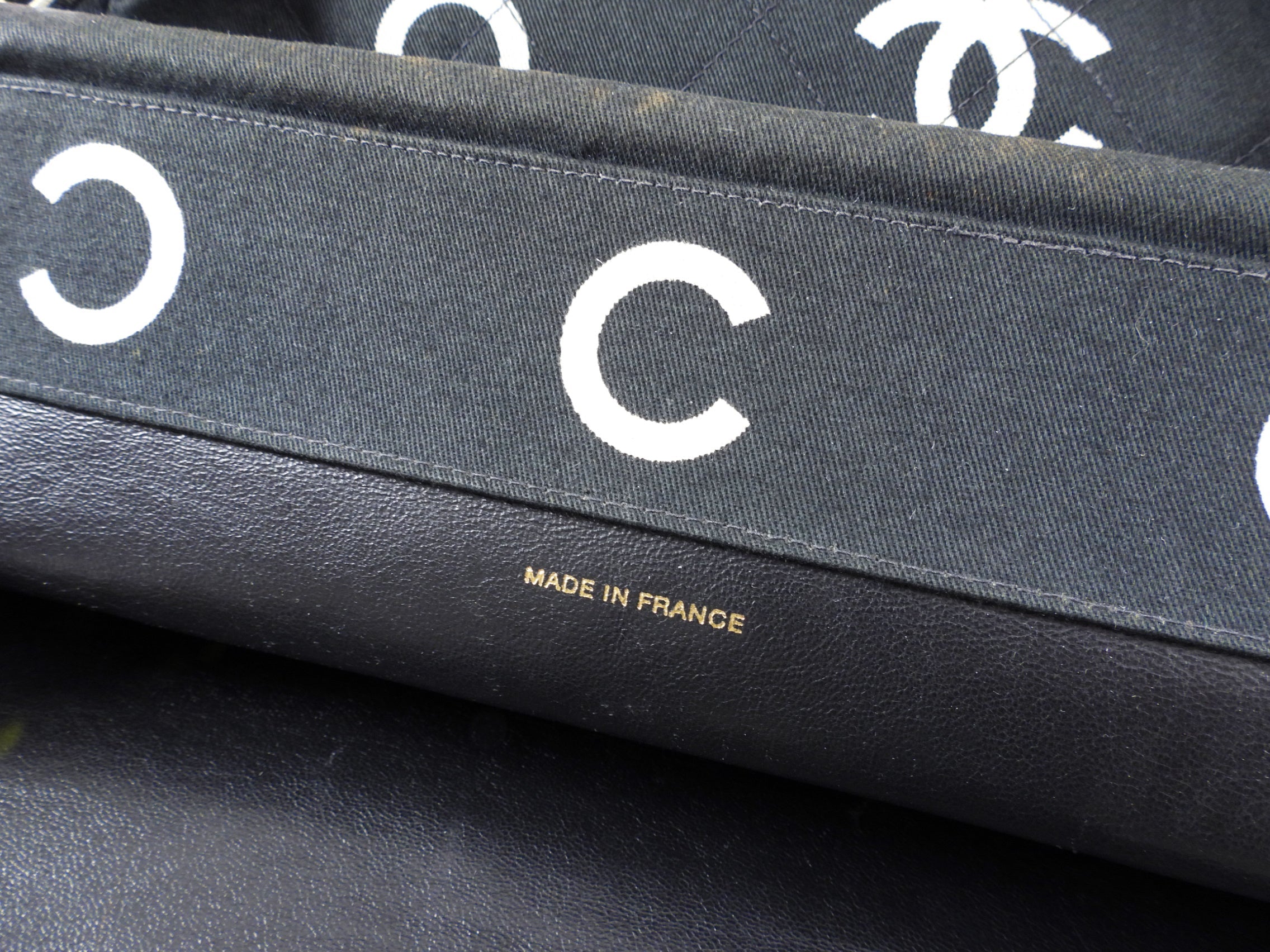 Chanel Vintage 1996 Coco Letters Canvas Large Tote Bag