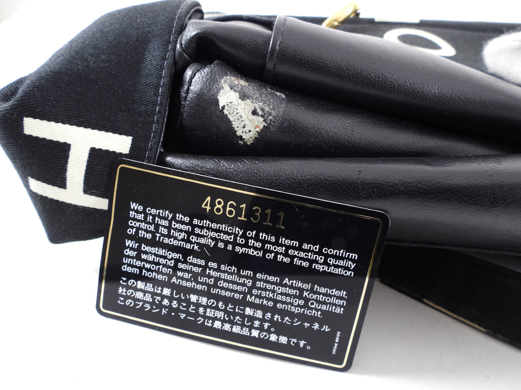 Chanel Vintage 1996 Coco Letters Canvas Large Tote Bag