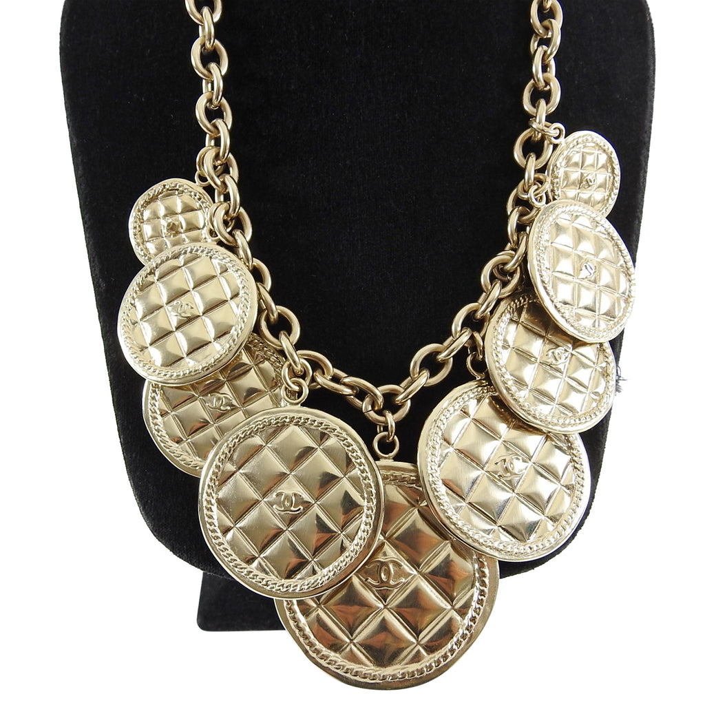Chanel 2015 Fall Runway Gold Coin Charm Necklace